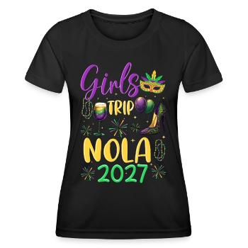 Voyage entre filles NOLA 2027 - T-shirt sport Femme - noir - Devant - AI Model Female 172 light (172cm)