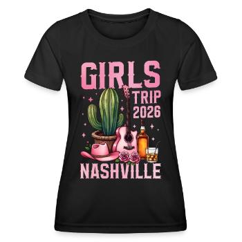 Voyage entre filles Nashville 2026 - T-shirt sport Femme - noir - Devant - AI Model Female 172 light (172cm)