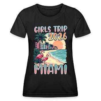 Voyage entre filles Miami 2026 - T-shirt sport Femme - noir - Devant - AI Model Female 172 light (172cm)