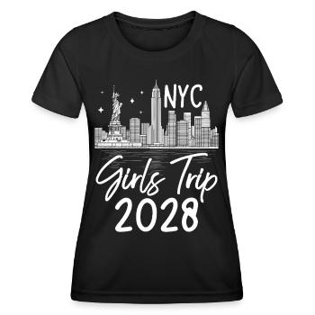 Voyage entre filles, New York 2028 (Garantie du prix le plus bas) - T-shirt sport Femme - noir - Devant - AI Model Female 172 light (172cm)