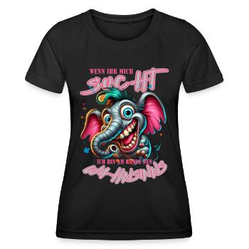 Wenn ihr mich sucht ich bin am Rande des Wahnsinns - Frauen Funktions-T-Shirt - Schwarz - Vorne - AI Model Female 172 light (172cm)