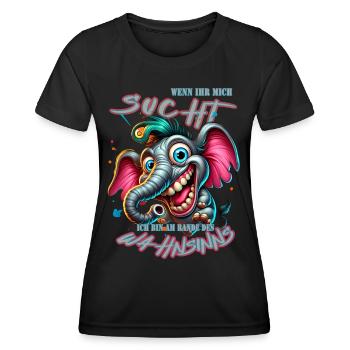 Wenn ihr mich sucht ich bin am Rande des Wahnsinns - Frauen Funktions-T-Shirt - Schwarz - Vorne - AI Model Female 172 light (172cm)