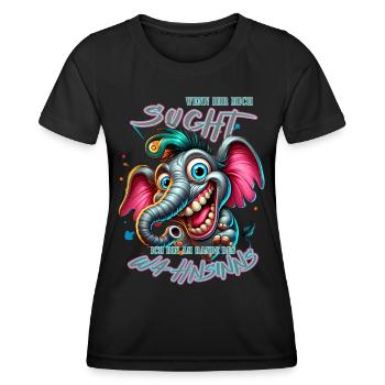 Wenn ihr mich sucht ich bin am Rande des Wahnsinns - Frauen Funktions-T-Shirt - Schwarz - Vorne - AI Model Female 172 light (172cm)