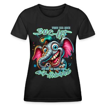 Wenn ihr mich sucht ich bin am Rande des Wahnsinns - Frauen Funktions-T-Shirt - Schwarz - Vorne - AI Model Female 172 light (172cm)