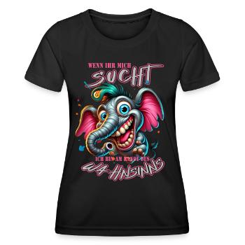 Wenn ihr mich sucht ich bin am Rande des Wahnsinns - Frauen Funktions-T-Shirt - Schwarz - Vorne - AI Model Female 172 light (172cm)