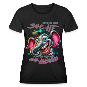 Wenn ihr mich sucht ich bin am Rande des Wahnsinns - Frauen Funktions-T-Shirt - Schwarz - Vorne - AI Model Female 172 light (172cm)