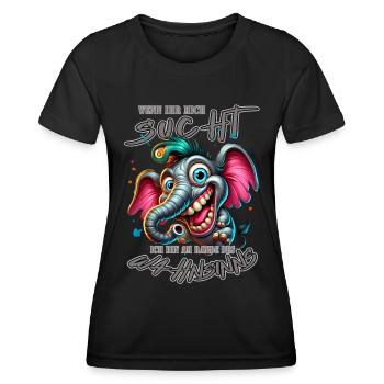 Wenn ihr mich sucht ich bin am Rande des Wahnsinns - Frauen Funktions-T-Shirt - Schwarz - Vorne - AI Model Female 172 light (172cm)