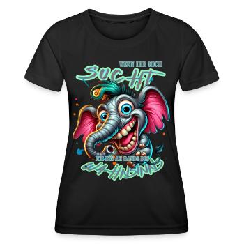 Wenn ihr mich sucht, ich bin am Rande des Wahnsinn - Frauen Funktions-T-Shirt - Schwarz - Vorne - AI Model Female 172 light (172cm)