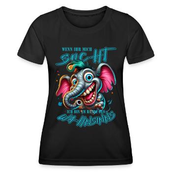 Wenn ihr mich sucht, ich bin am Rande des Wahnsinn - Frauen Funktions-T-Shirt - Schwarz - Vorne - AI Model Female 172 light (172cm)