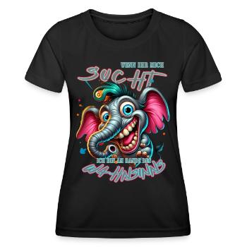Wenn ihr mich sucht, ich bin am Rande des Wahnsinn - Frauen Funktions-T-Shirt - Schwarz - Vorne - AI Model Female 172 light (172cm)