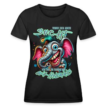 Wenn ihr mich sucht, ich bin am Rande des Wahnsinn - Frauen Funktions-T-Shirt - Schwarz - Vorne - AI Model Female 172 light (172cm)