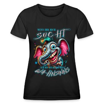 Wenn ihr mich sucht, ich bin am Rande des Wahnsinn - Frauen Funktions-T-Shirt - Schwarz - Vorne - AI Model Female 172 light (172cm)