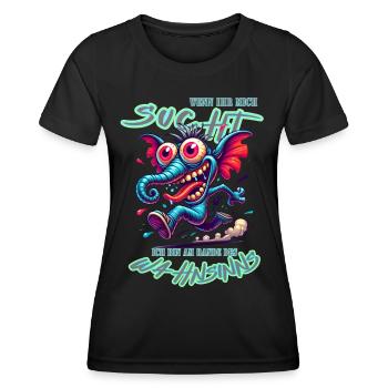 Wenn ihr mich sucht, ich bin am Rande des Wahnsinn - Frauen Funktions-T-Shirt - Schwarz - Vorne - AI Model Female 172 light (172cm)