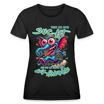 Wenn ihr mich sucht, ich bin am Rande des Wahnsinn - Frauen Funktions-T-Shirt - Schwarz - Vorne - AI Model Female 172 light (172cm)