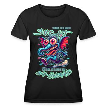 Wenn ihr mich sucht, ich bin am Rande des Wahnsinn - Frauen Funktions-T-Shirt - Schwarz - Vorne - AI Model Female 172 light (172cm)