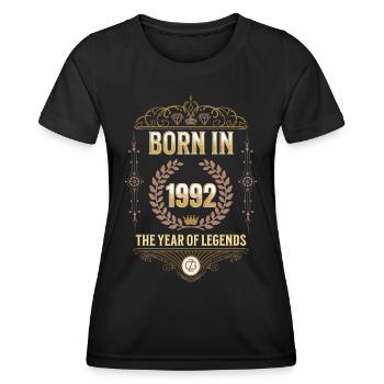 Geboren 1992 – Das Jahr der Legenden Geschenkidee - Frauen Funktions-T-Shirt - Schwarz - Vorne - AI Model Female 172 light (172cm)