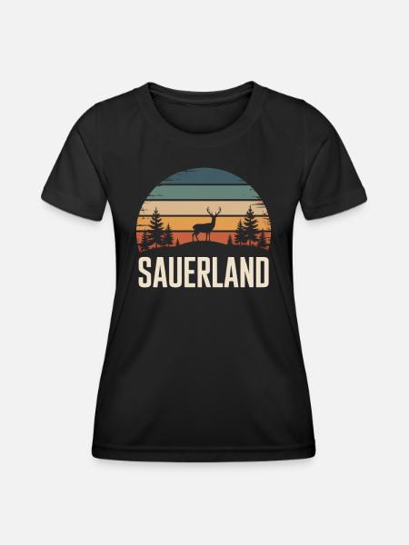Sauerland - Frauen Funktions-T-Shirt - Schwarz