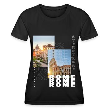 Rome Rome Italy City Skyline Home Love - Women's Functional T-Shirt - black - Front - AI Model Female 172 light (172cm)