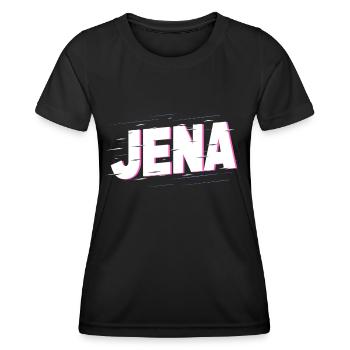 Jena Allemagne Ville Écriture Accueil Amour - T-shirt sport Femme - noir - Devant - AI Model Female 172 light (172cm)