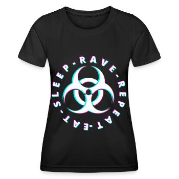 Raver / Rave / Gabber / Speedcore Raver Uptempo - Women's Functional T-Shirt - black - Front - AI Model Female 172 light (172cm)