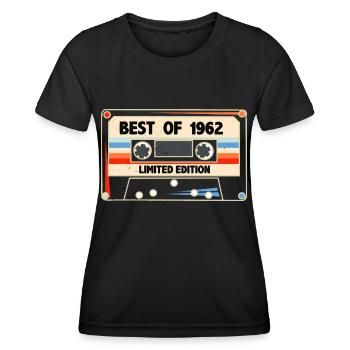Best Of 1962 - 60. Geburtstag Geschenk - Kassette - Frauen Funktions-T-Shirt - Schwarz - Vorne - AI Model Female 172 light (172cm)