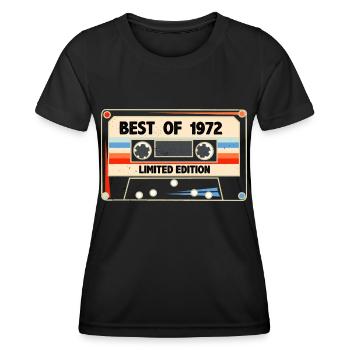 Best Of 1972 - 50. Geburtstag Geschenk - Kassette - Frauen Funktions-T-Shirt - Schwarz - Vorne - AI Model Female 172 light (172cm)