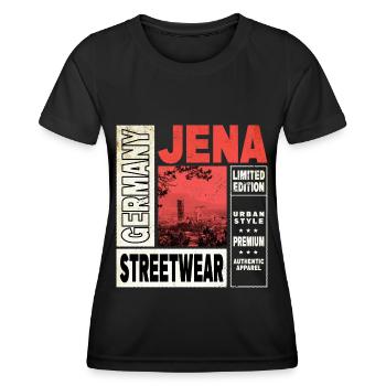 Jena Allemagne City Skyline Accueil Amour - T-shirt sport Femme - noir - Devant - AI Model Female 172 light (172cm)