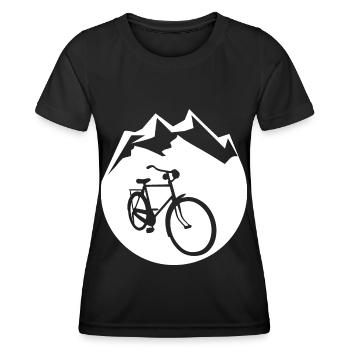 Kreis - Berg - Radfahren - (2) - Frauen Funktions-T-Shirt - Schwarz - Vorne - AI Model Female 172 light (172cm)