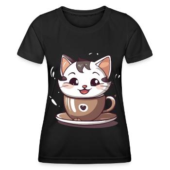 Chatcolate #1 - T-shirt sport Femme - noir - Devant - AI Model Female 172 light (172cm)