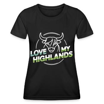 Meine Highlands Rinder ich liebe Highlands - Frauen Funktions-T-Shirt - Schwarz - Vorne - AI Model Female 172 light (172cm)