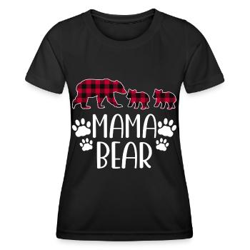 Mama Bear - Frauen Funktions-T-Shirt - Schwarz - Vorne - AI Model Female 172 light (172cm)