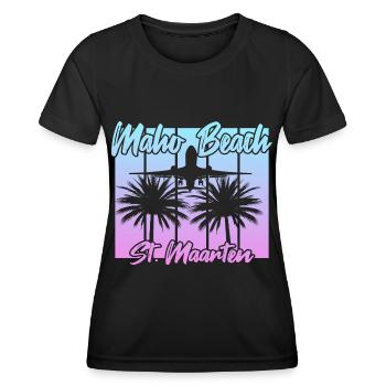 Flugzeuglandungen am Maho Beach - Frauen Funktions-T-Shirt - Schwarz - Vorne - AI Model Female 172 light (172cm)