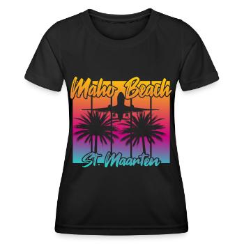 Flugzeuglandungen am Maho Beach - Frauen Funktions-T-Shirt - Schwarz - Vorne - AI Model Female 172 light (172cm)