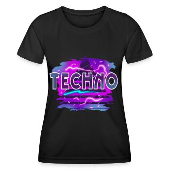 Techno - Women's Functional T-Shirt - black - Front - AI Model Female 172 light (172cm)