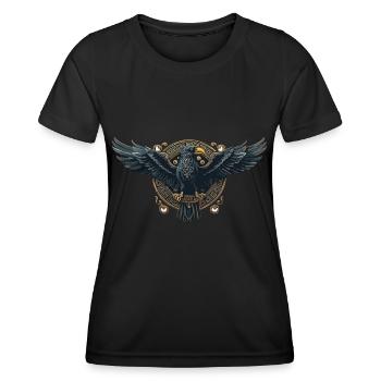 Le corbeau d’Odin Viking Valhalla Mythologie viking - T-shirt sport Femme - noir - Devant - AI Model Female 172 light (172cm)