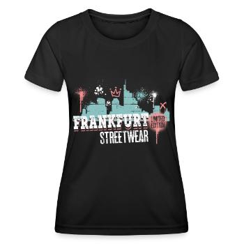 Frankfurt Skyline City Germany Graffiti - Women's Functional T-Shirt - black - Front - AI Model Female 172 light (172cm)