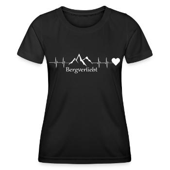 Herzschlag Bergverliebt - Frauen Funktions-T-Shirt - Schwarz - Vorne - AI Model Female 172 light (172cm)