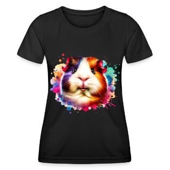 Meerschweinchen - Frauen Funktions-T-Shirt - Schwarz - Vorne - AI Model Female 172 light (172cm)