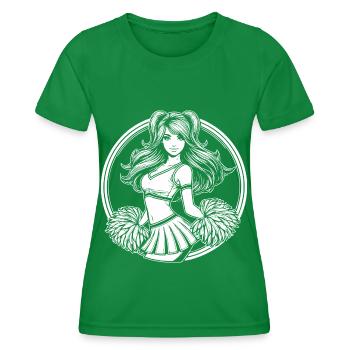 Cheerleader Comic Girl - Chearleading Design - Women's Functional T-Shirt - kelly green - Front - AI Model Female 172 dark (172cm)