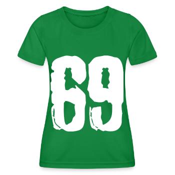 69 Zahl Trikot - Frauen Funktions-T-Shirt - Kelly Green - Vorne - AI Model Female 172 dark (172cm)