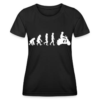 Roller Fahrer Scootering Motorrad Moped Evolution - Frauen Funktions-T-Shirt - Schwarz - Vorne - AI Model Female 172 light (172cm)