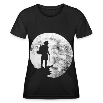 Lune - Randonnée - (12) - T-shirt sport Femme - noir - Devant - AI Model Female 172 light (172cm)