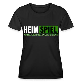 Heimspiel grün weiß - Frauen Funktions-T-Shirt - Schwarz - Vorne - AI Model Female 172 light (172cm)