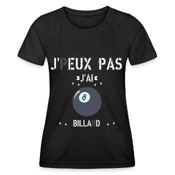 J Peux Pas J ai Billard - T-shirt sport Femme - noir - Devant - AI Model Female 172 light (172cm)