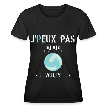 J Peux Pas J Ai Volley - T-shirt sport Femme - noir - Devant - AI Model Female 172 light (172cm)
