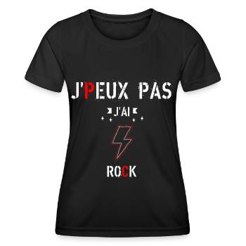 J Peux Pas J Ai Rock - T-shirt sport Femme - noir - Devant - AI Model Female 172 light (172cm)