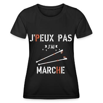 J Peux Pas J ai marche - T-shirt sport Femme - noir - Devant - AI Model Female 172 light (172cm)