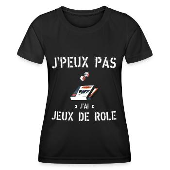 J Peux Pas J ai Jeux de Rôle - T-shirt sport Femme - noir - Devant - AI Model Female 172 light (172cm)