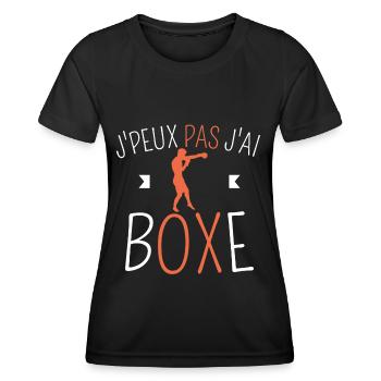 J peux pas j ai boxe - T-shirt sport Femme - noir - Devant - AI Model Female 172 light (172cm)