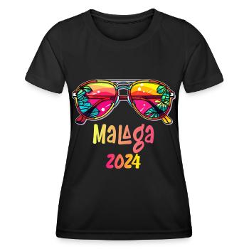 Malaga 2024 Spanien Urlaub - Frauen Funktions-T-Shirt - Schwarz - Vorne - AI Model Female 172 light (172cm)